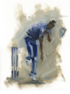 jofra archer england cricket fast bowler painting