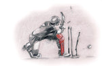 cricket drawing batsman picture print